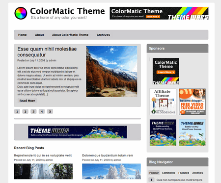 Colormatic – Theme Wars Premium Wordpress Theme